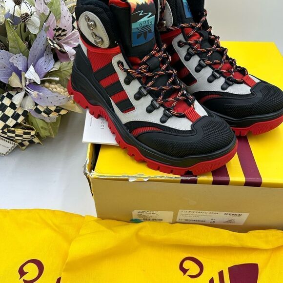 Men’s Gucci X Adidas lace up boots size 8.5 made  in Italy - Picture 9 of 9